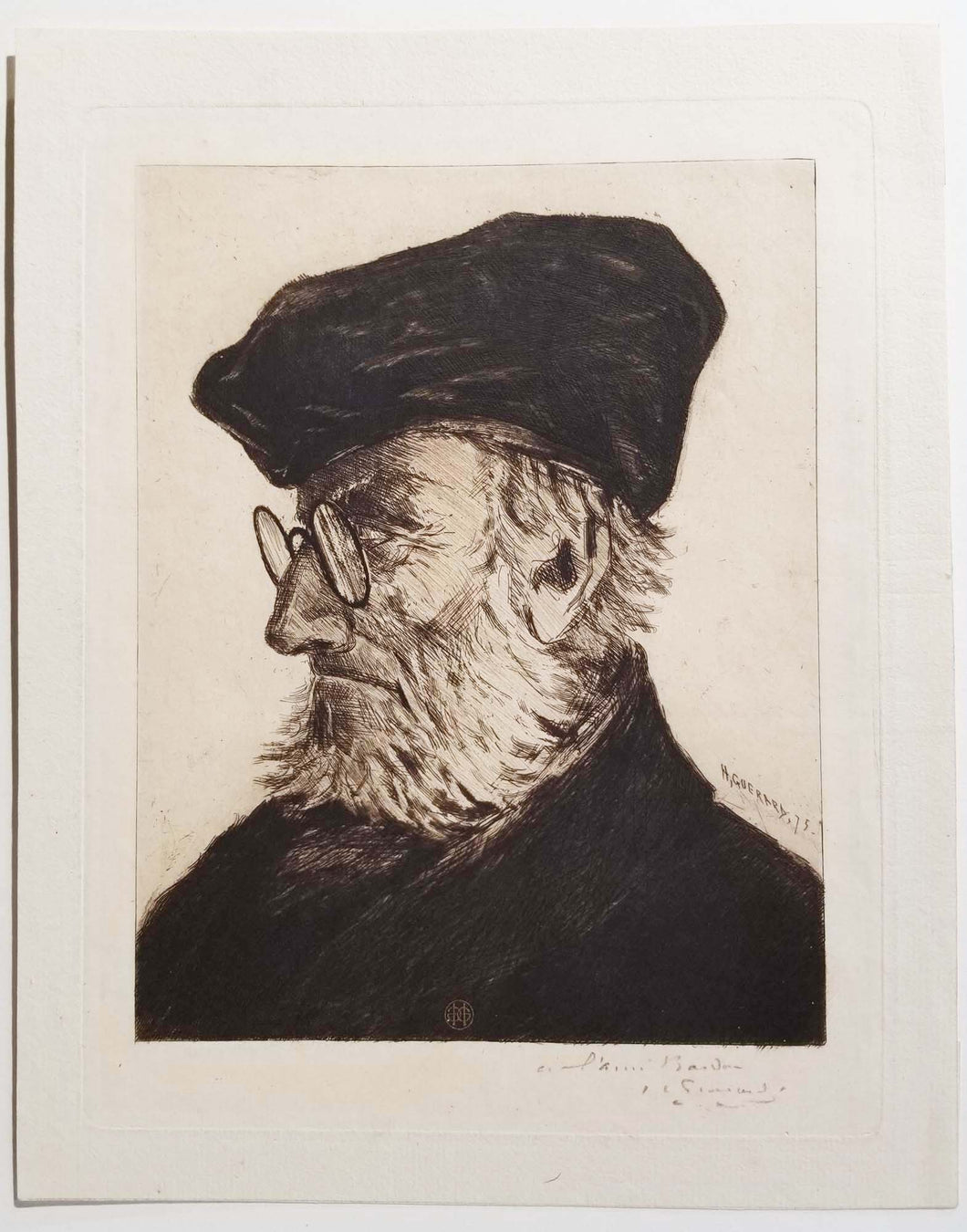 Portrait d'homme, de profil gauche.  1875.