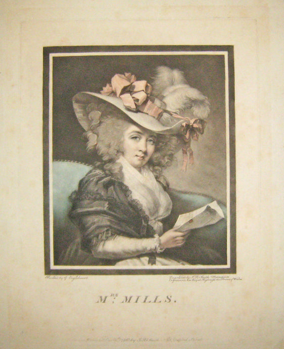 Mrs Mills. (Portrait de la chanteuse Isabella Mills, née Burchell, 1734 † 1802). 