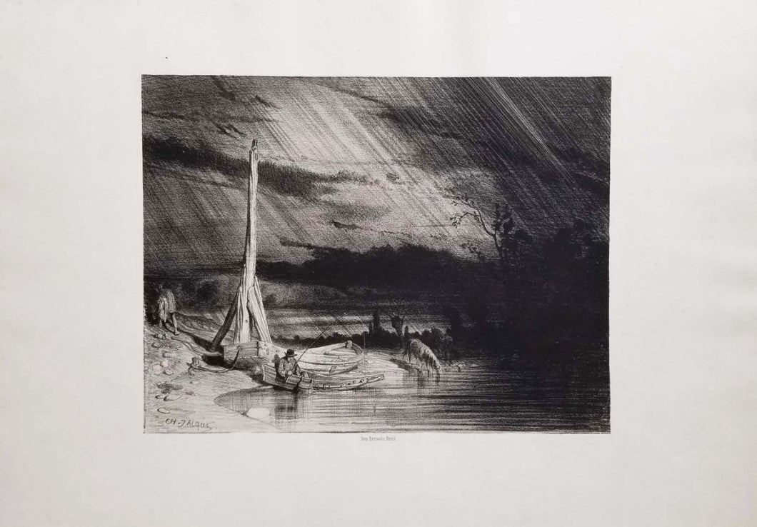 Le Pêcheur, temps de pluie. 1847.