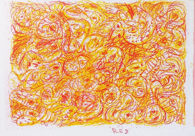 [« Red », serpentins rouges et jaunes]. 1964.