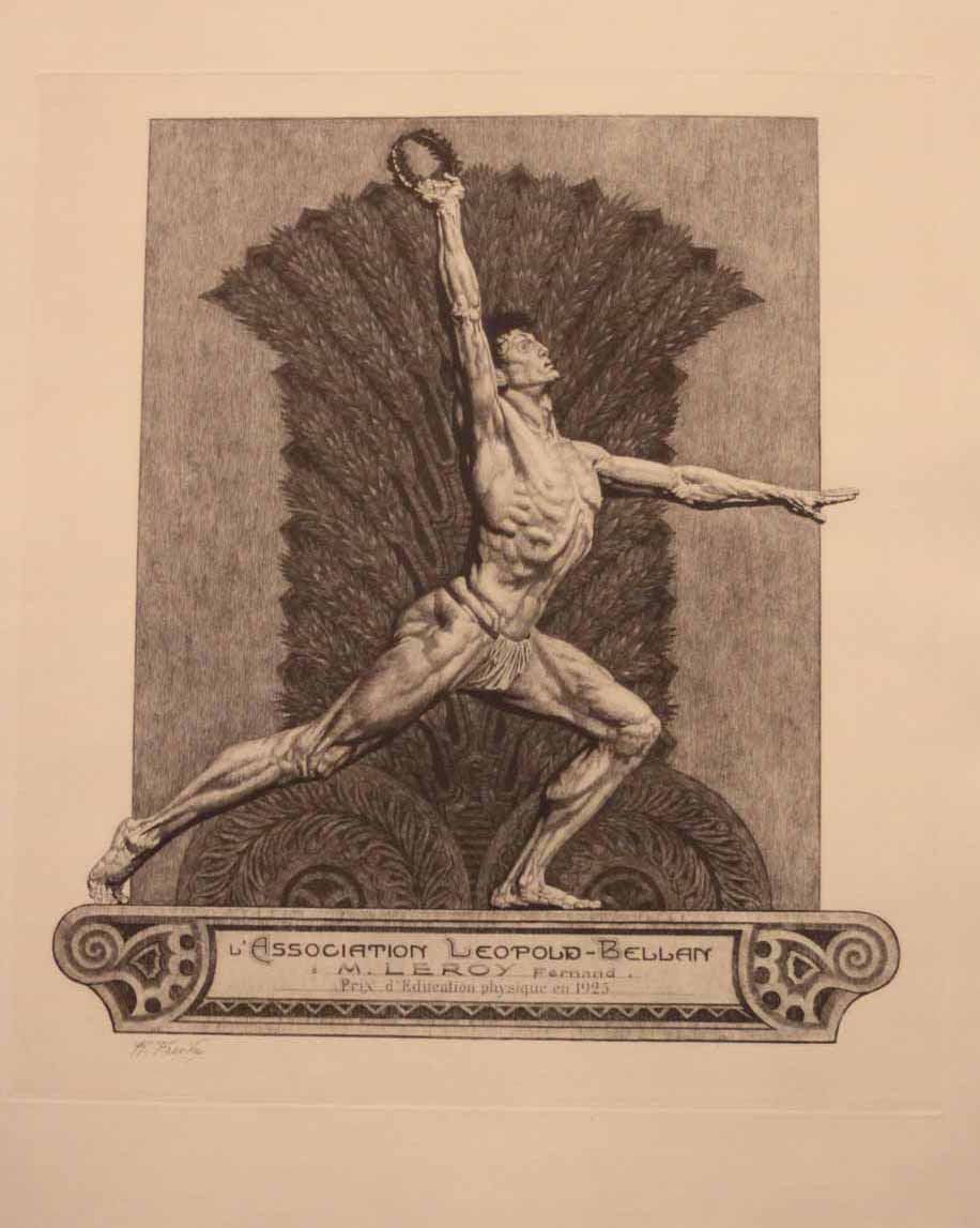 Diplôme de l'Association Léopold-Bellan à M. Leroy Fernand, Prix d'Education physique en 1925.