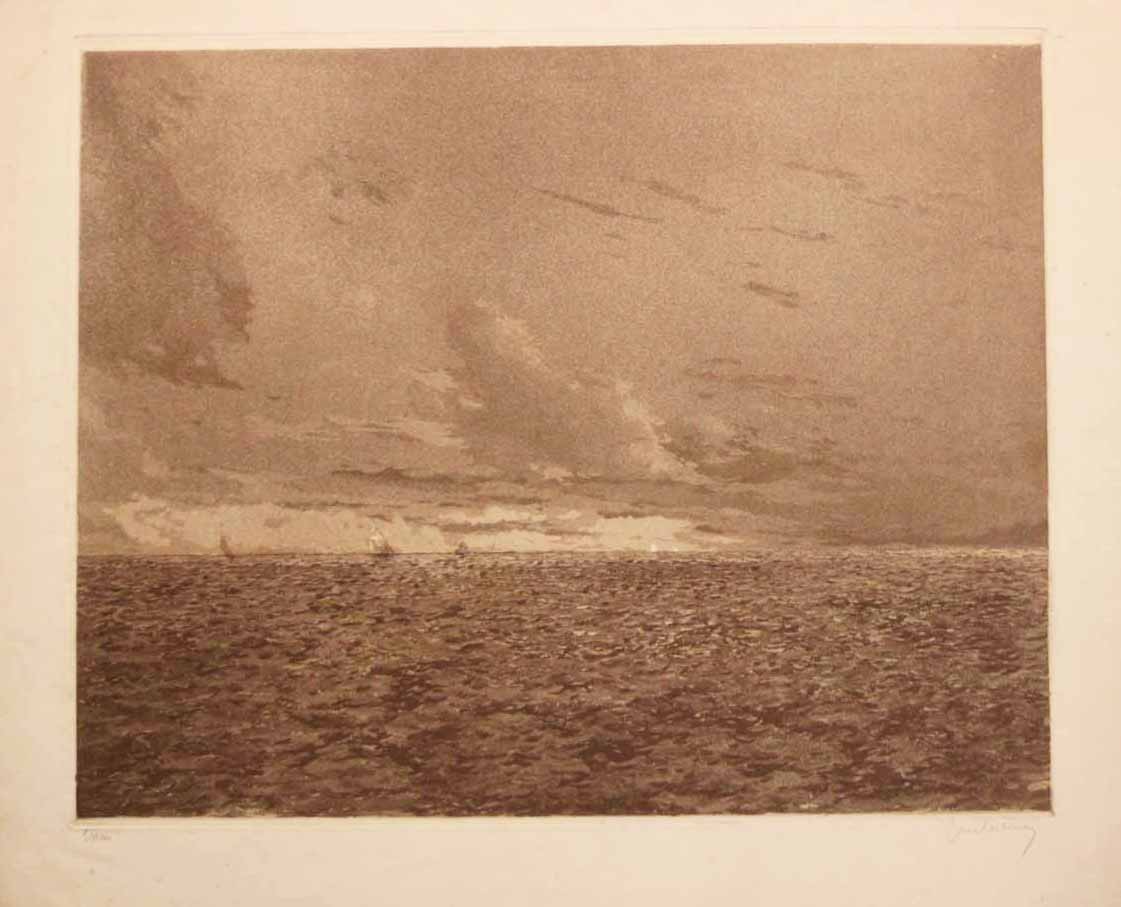 [Haute mer, Voiliers au loin].