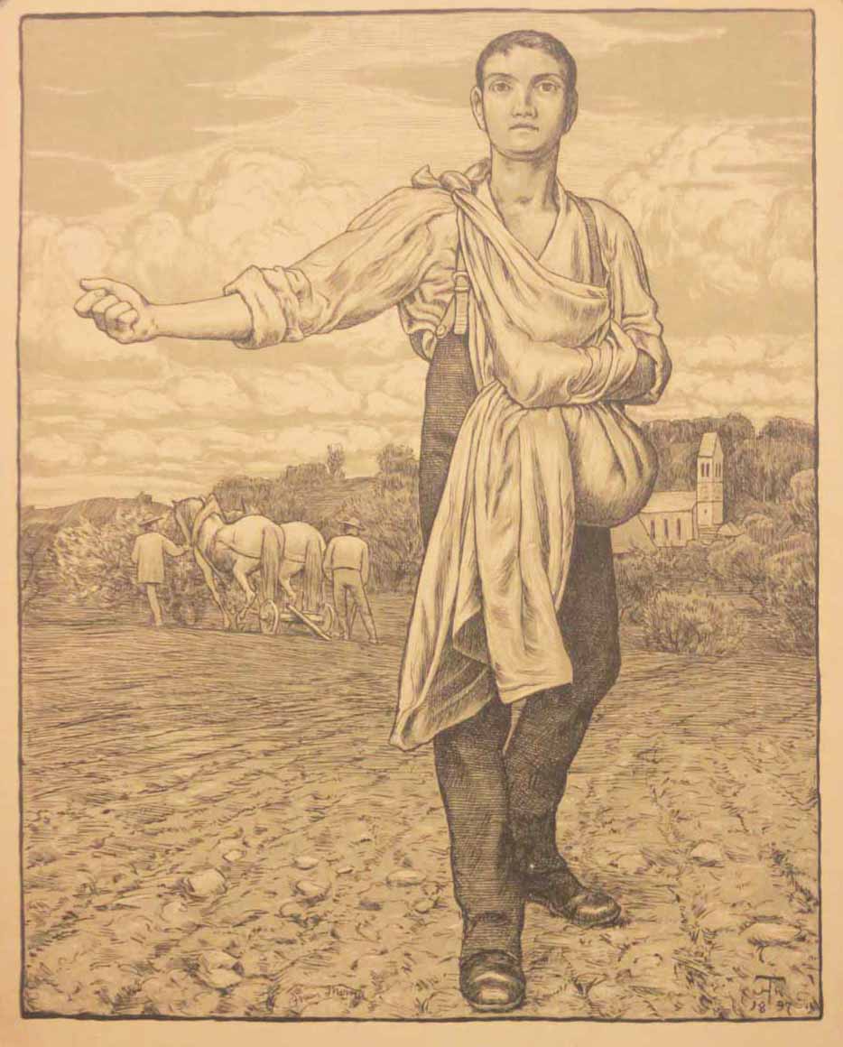 [Jeune paysan dans les champs].  1897.