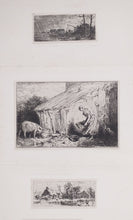 Charger l&#39;image dans la galerie, Paysage de rivière, 1844. Toit à porcs, 1846. L&#39;étang gelé (petite planche), 1845.
