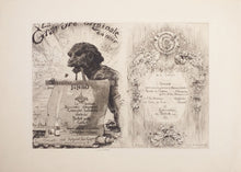 Charger l&#39;image dans la galerie, Menu et Programme de la soirée du 23 mars 1921 pour La Gravure Originale en noir.
