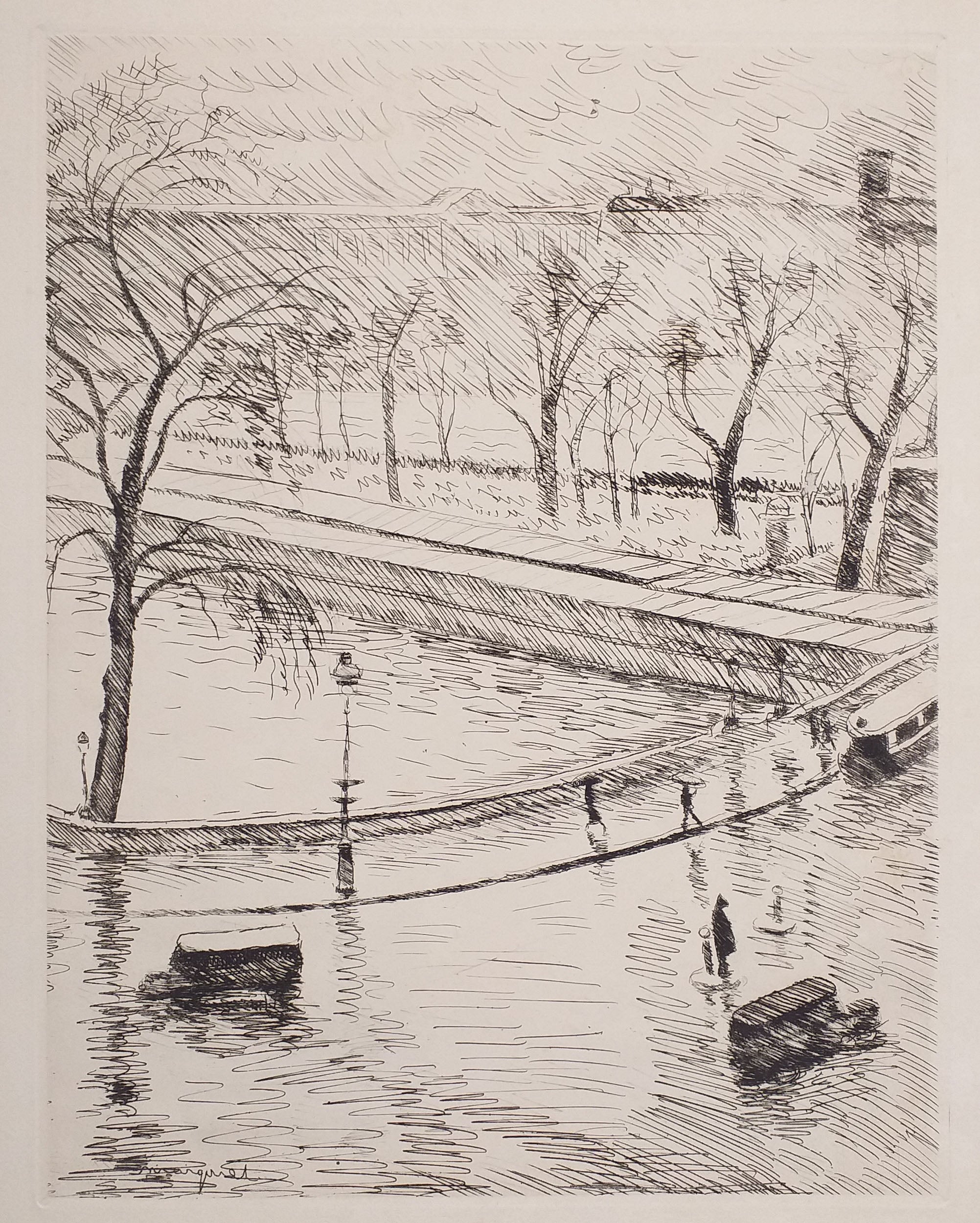 Les quais de la Seine, Paris.  1937.