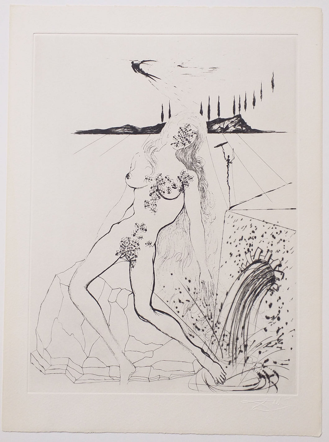 Femme à la fontaine. Poèmes secrets d'Apollinaire.  1967.