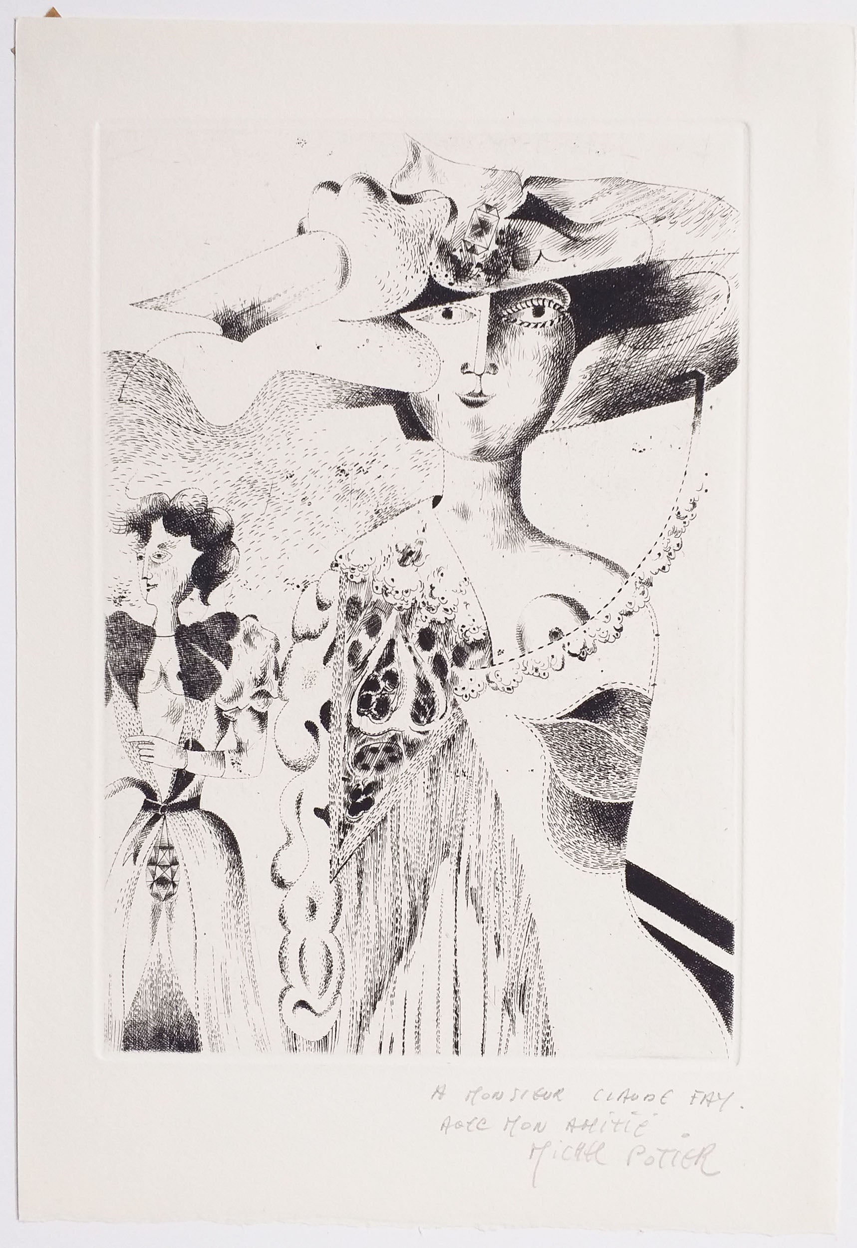 [Deux femmes, la première au chapeau].