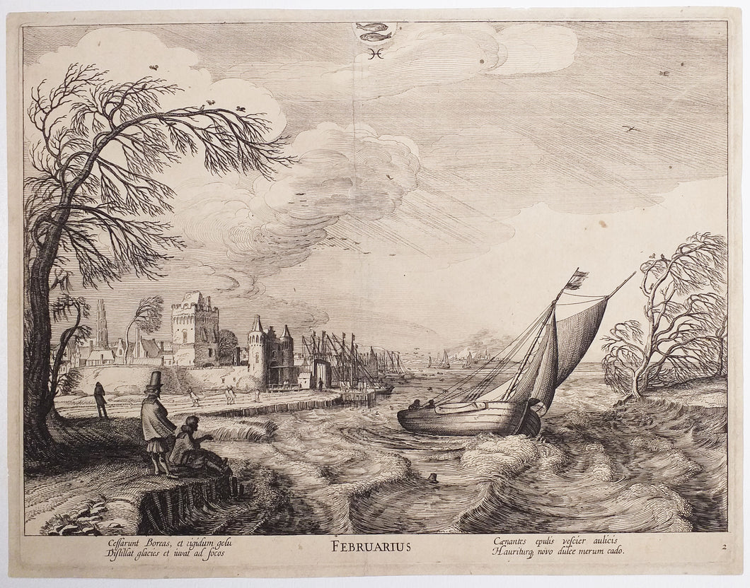 Februarius (Février). (Vue de Zuiderzee).  1618.