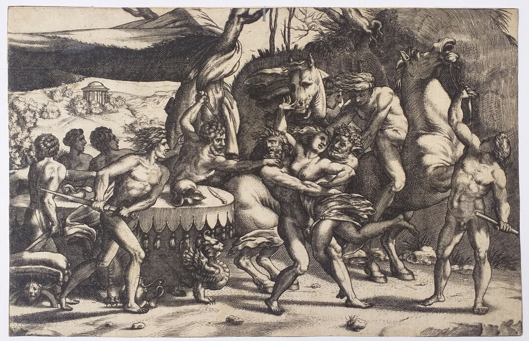 Le combat des Centaures et des Lapithes aux noces de Pyrithoüs, d’après le Rosso.