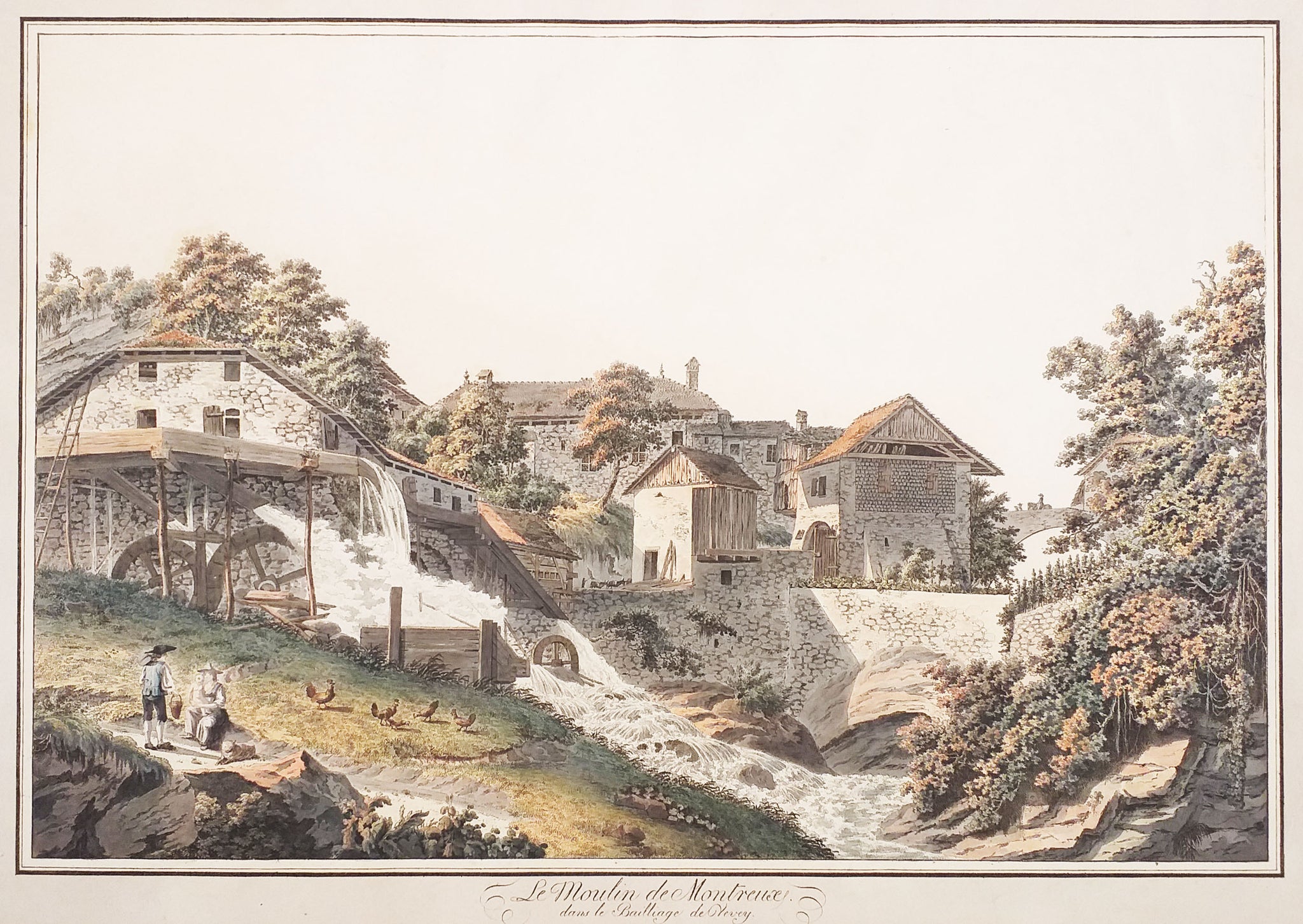 Le Moulin de Montreux dans le Bailliage de Vevey.  c.1780-1800.