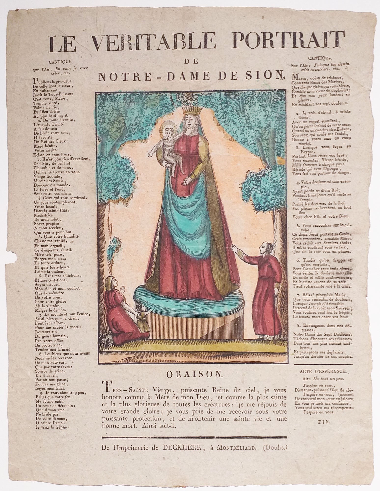 Le véritable portrait de Notre-Dame de Sion.