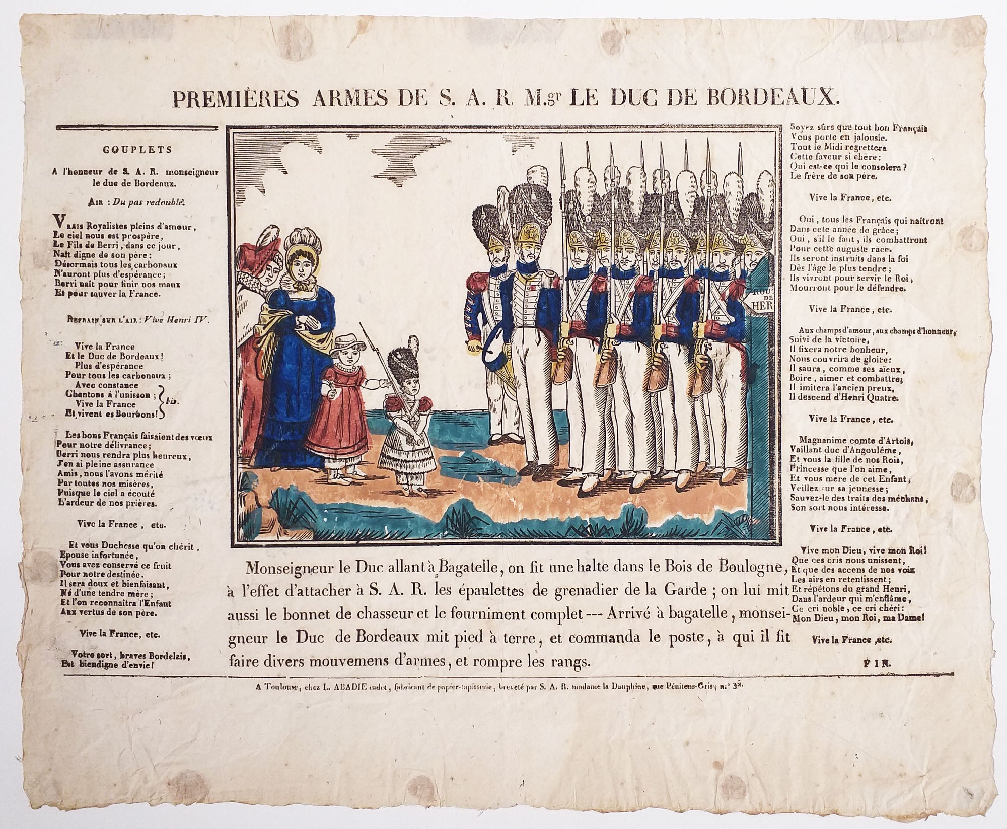 Premières armes de S.A.R. Mgr. Le Duc de Bordeaux.