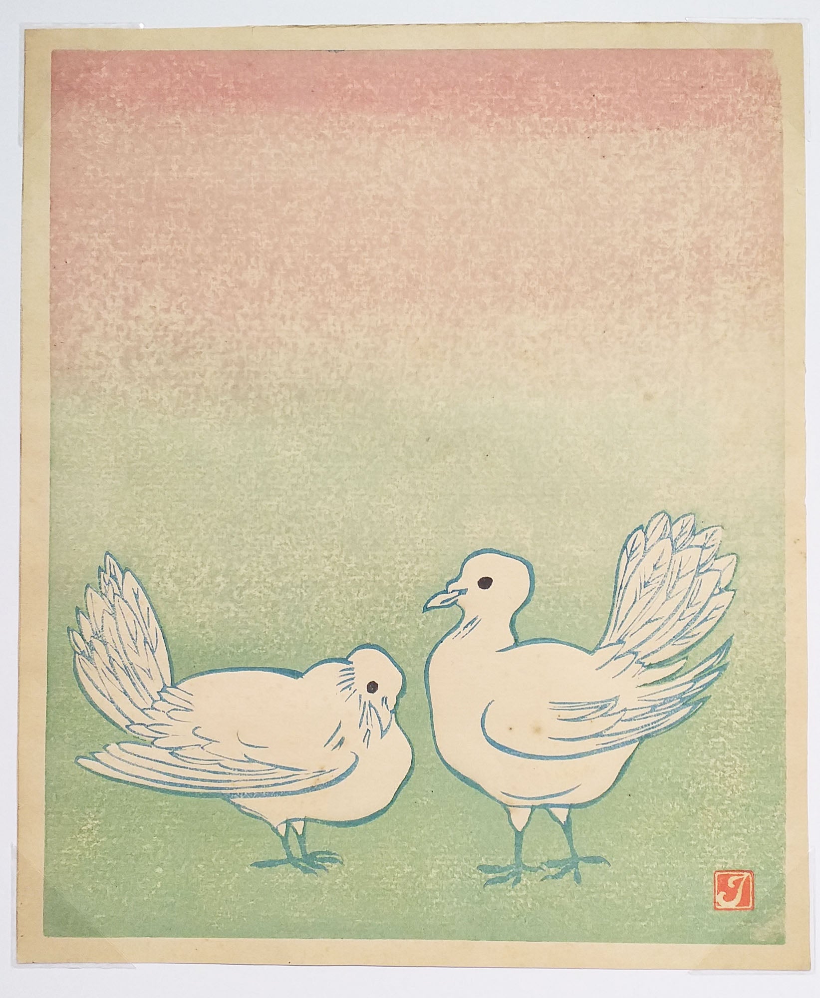[Deux oiseaux blancs].