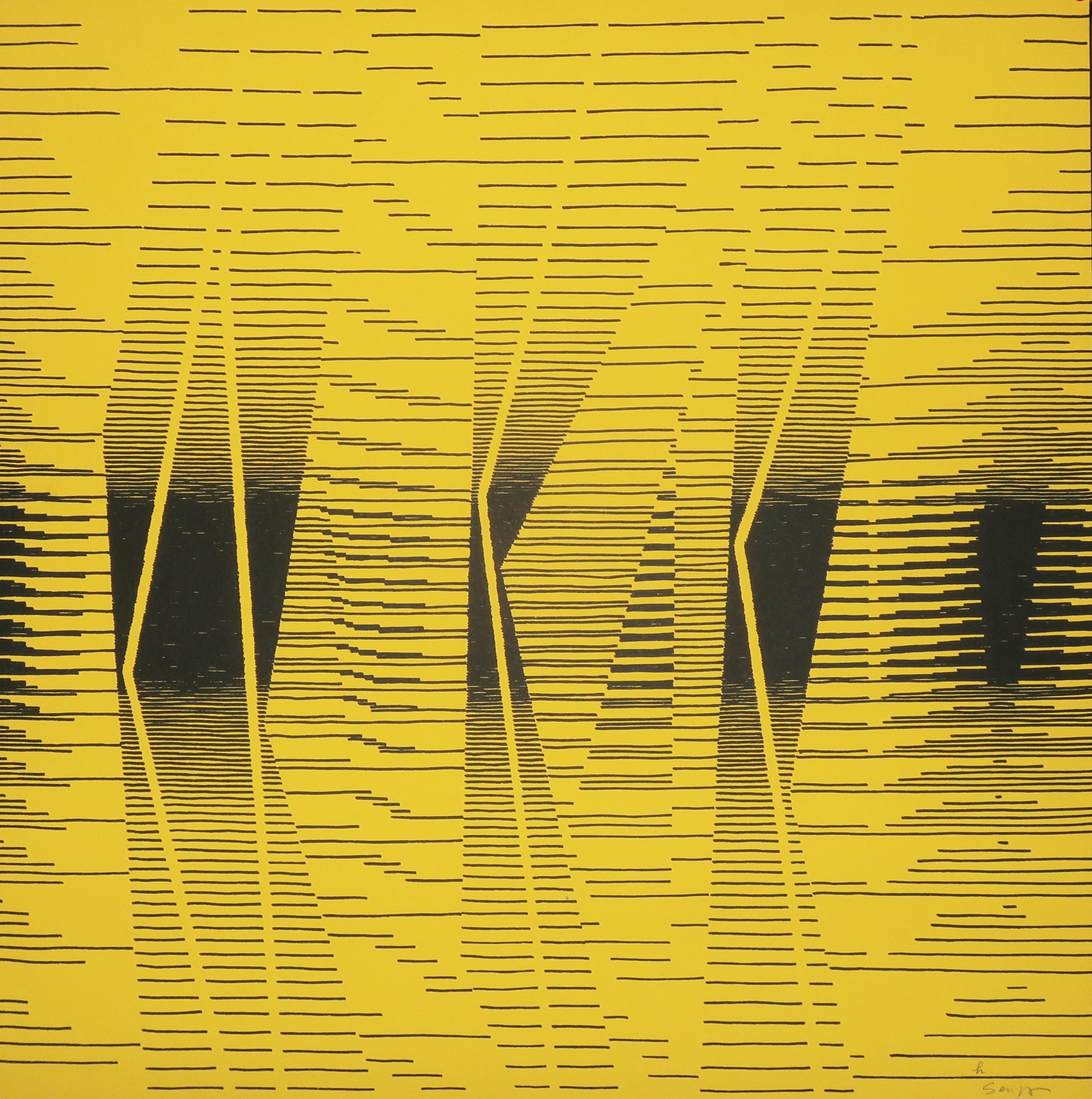 [Sans titre, Composition noire et jaune]. Planche pour 