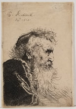 Charger l&#39;image dans la galerie, Buste de vieil homme barbu, de profil droit. 1638.
