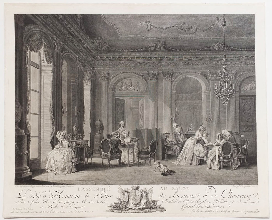 L'assemblée au salon.  1783.