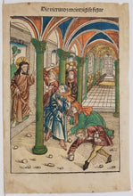 Charger l&#39;image dans la galerie, [Les marchands chassés du Temple].  1491.
