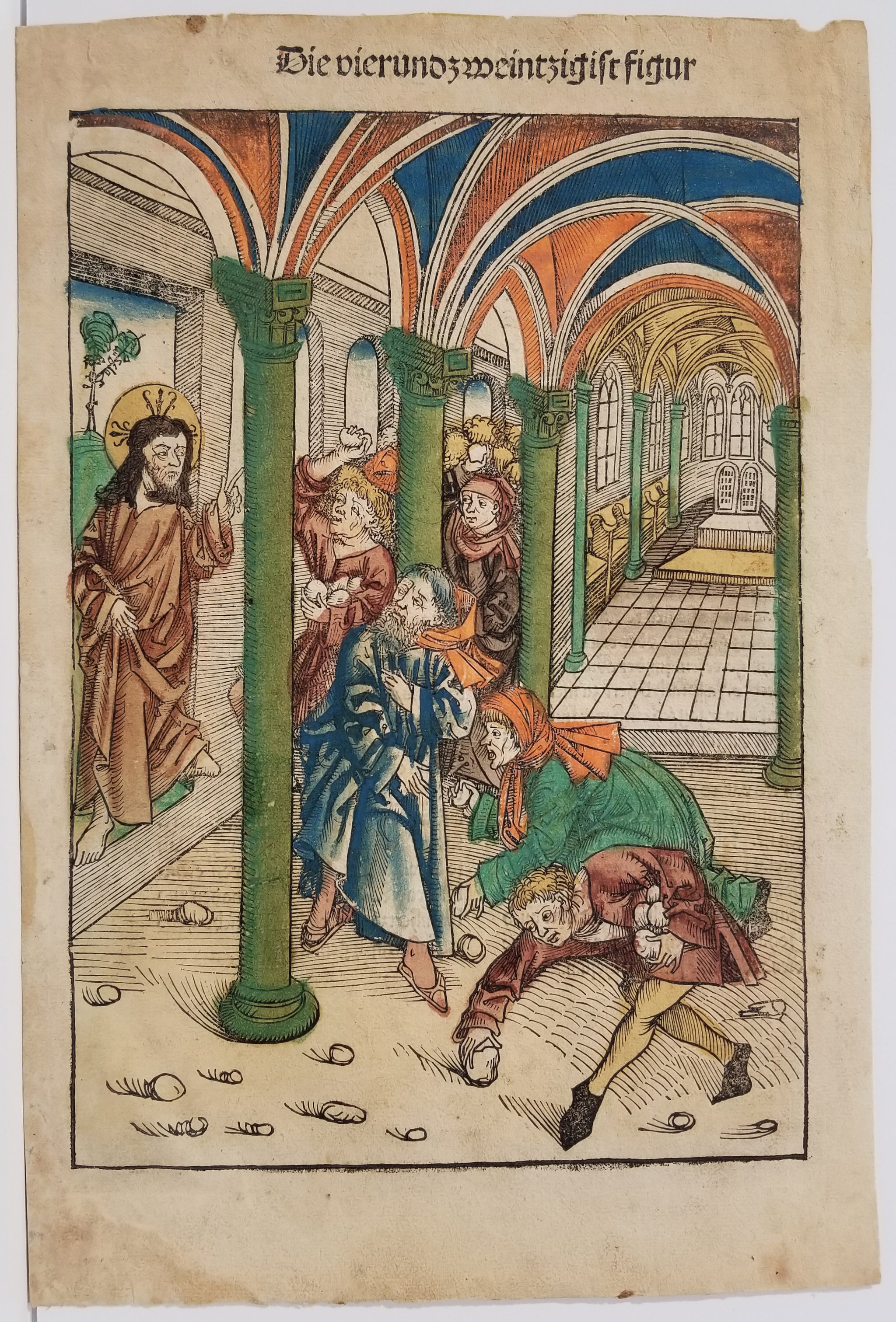 [Les marchands chassés du Temple].  1491.