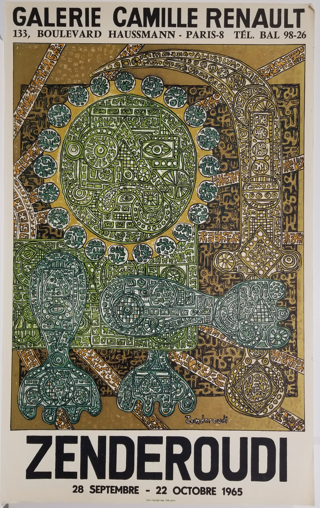 Zenderoudi 28 Septembre 22 Octobre 1965 Exposition La Galerie Ca zenderoudi-28-septembre-22-octobre-1965-exposition-la-galerie-ca