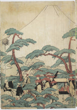 Charger l&#39;image dans la galerie, Procession de Daimyô passant le Mont Fuji. 1791-1792.
