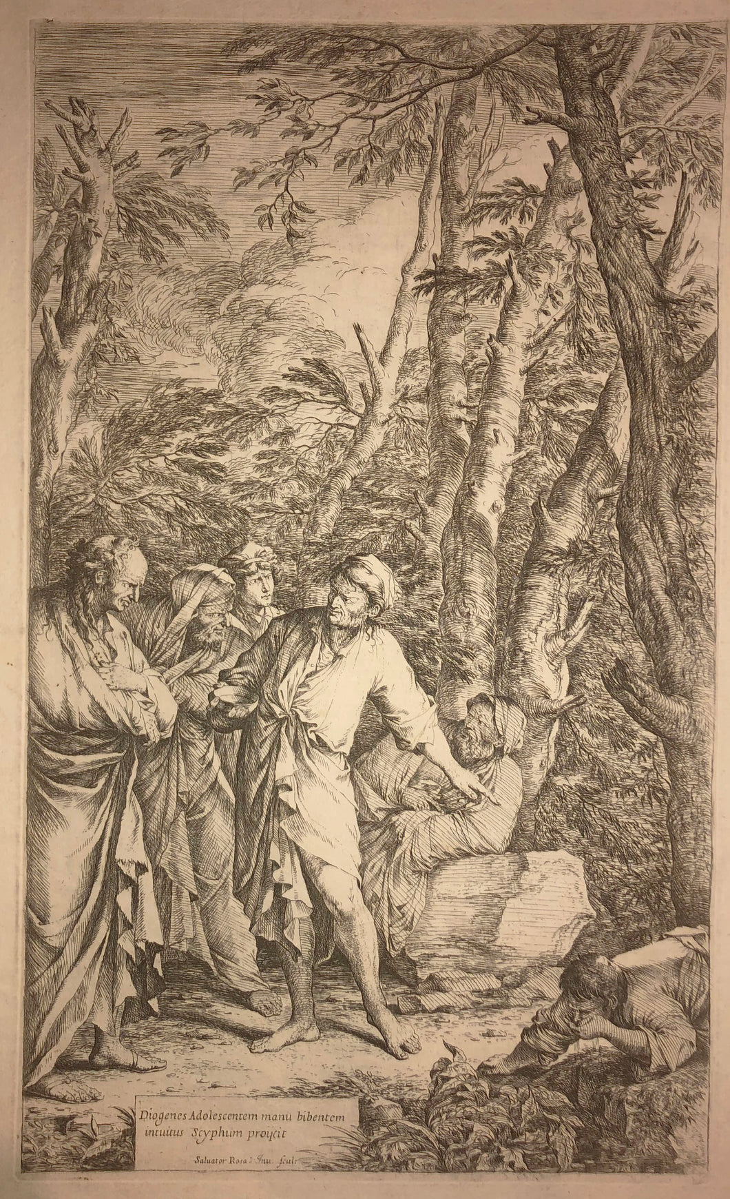 Diogène avec son écuelle. Vers 1661.