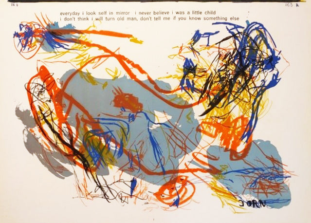 [Composition abstraite bleue, orange, jaune et noire]. 1964.