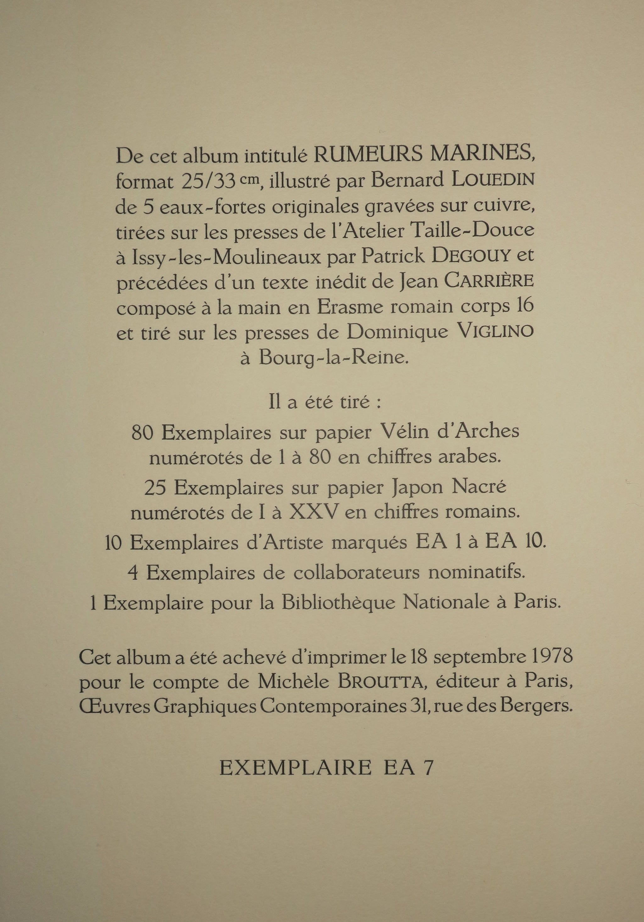 Rumeurs marines, 1978.