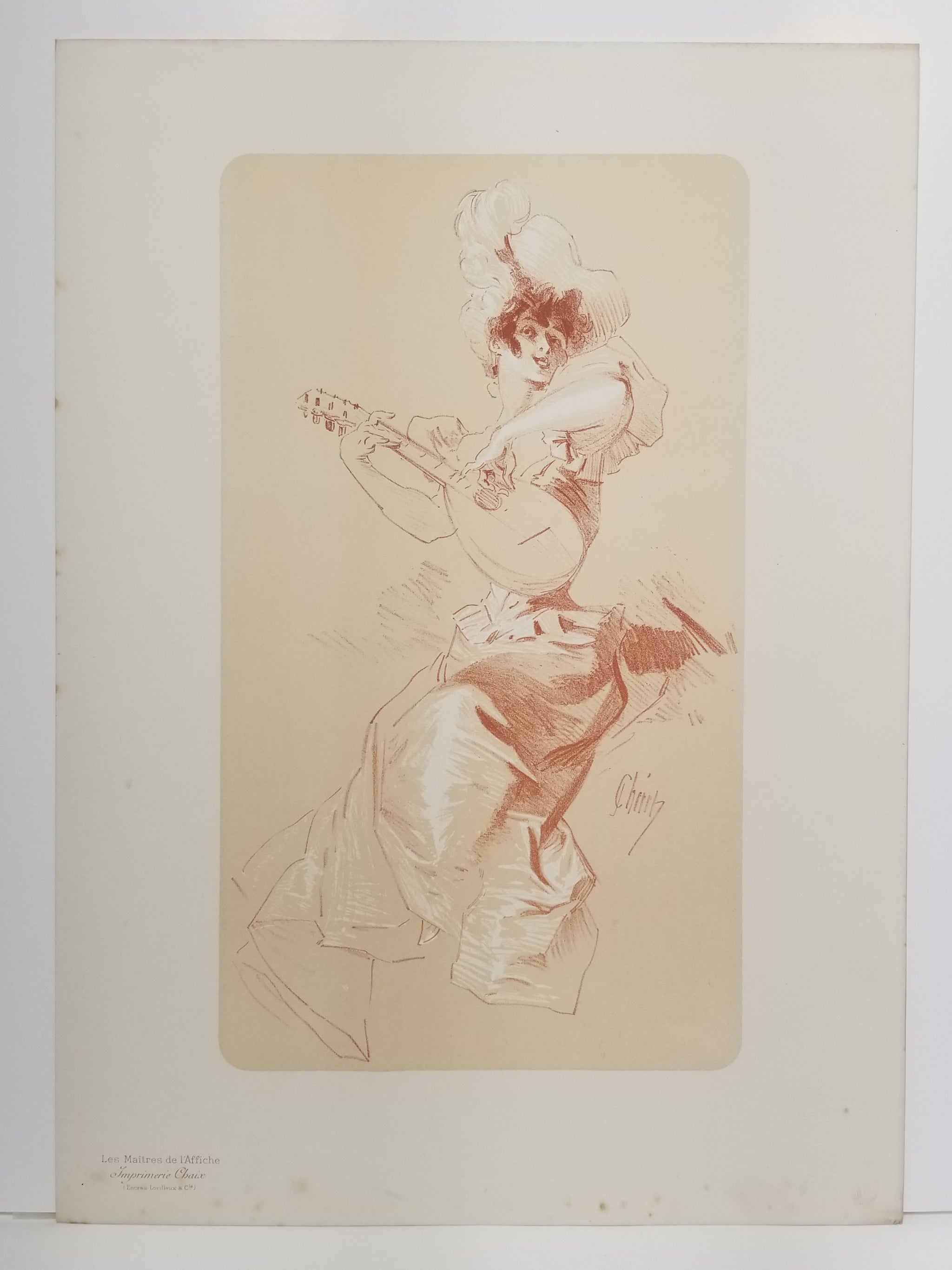 [Joueuse de mandoline]. Sujet original par Chéret pour les Maîtres de l'affiche. 1899.