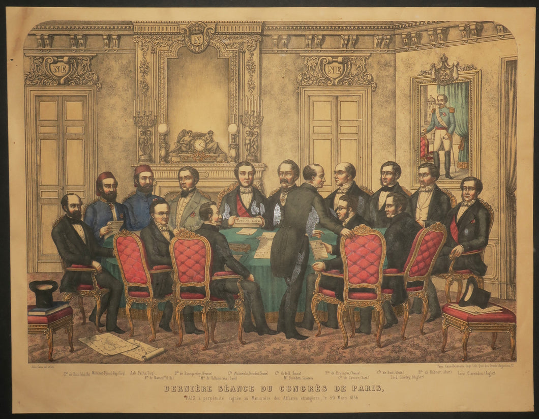 Dernière séance du Congrès de Paris, Paix à perpétuité signée au Ministère des Affaires étrangères, le 30 Mars 1856.