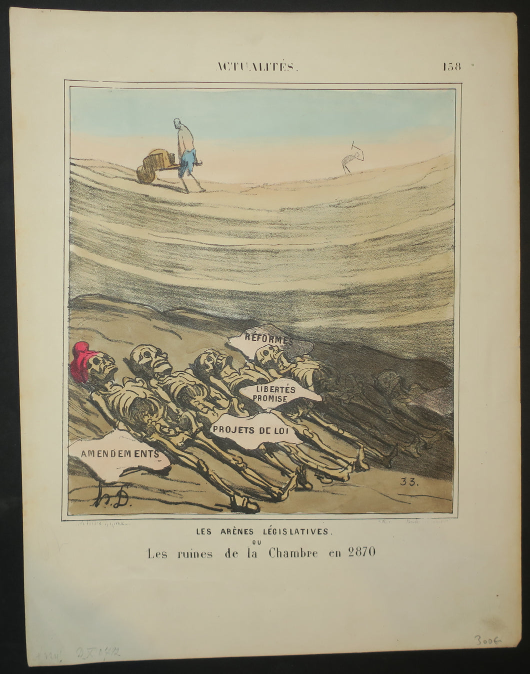 Les Arènes Législatives ou Les ruines de la Chambre en 2870.  1870.