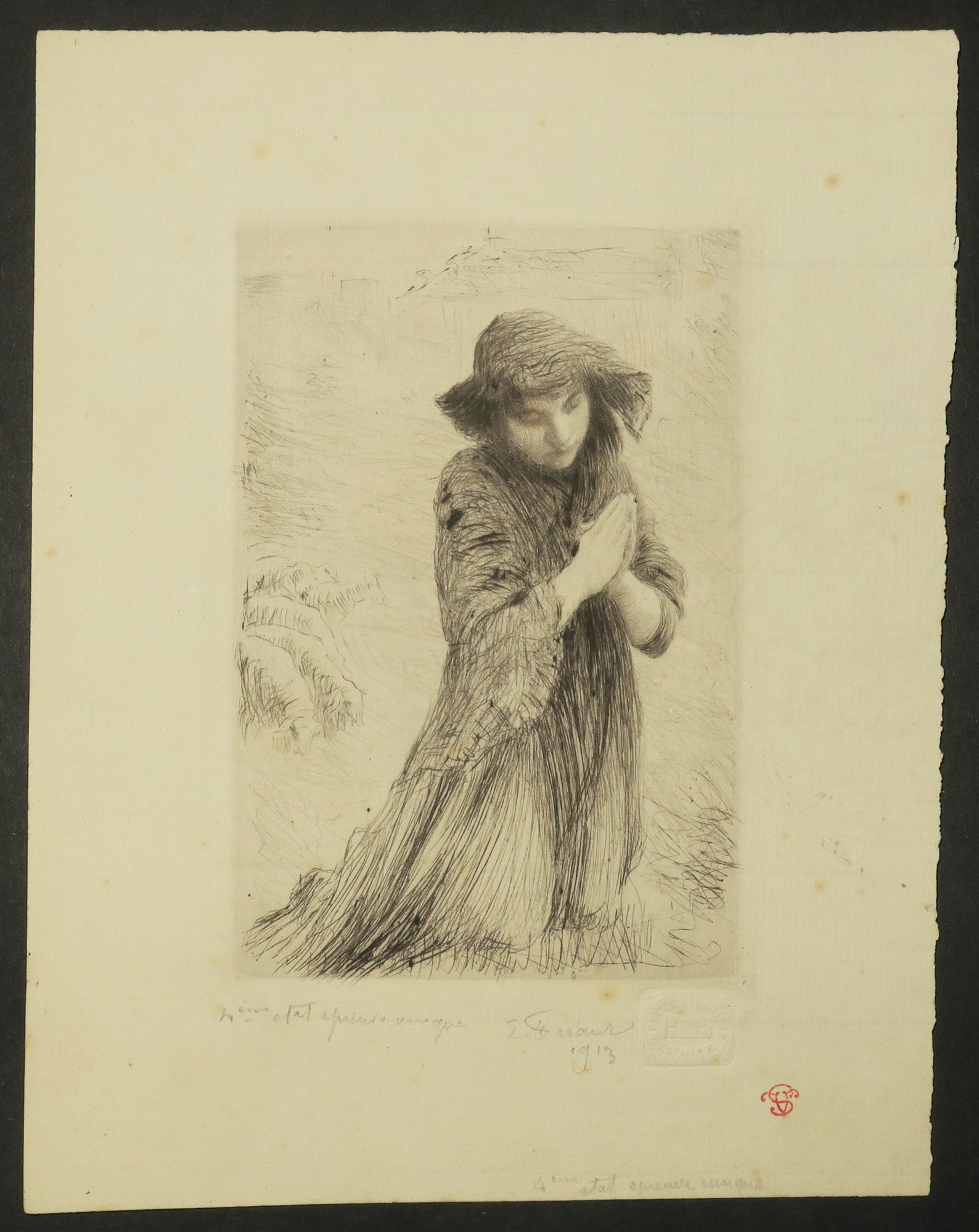 [Une jeune bergère en prière].