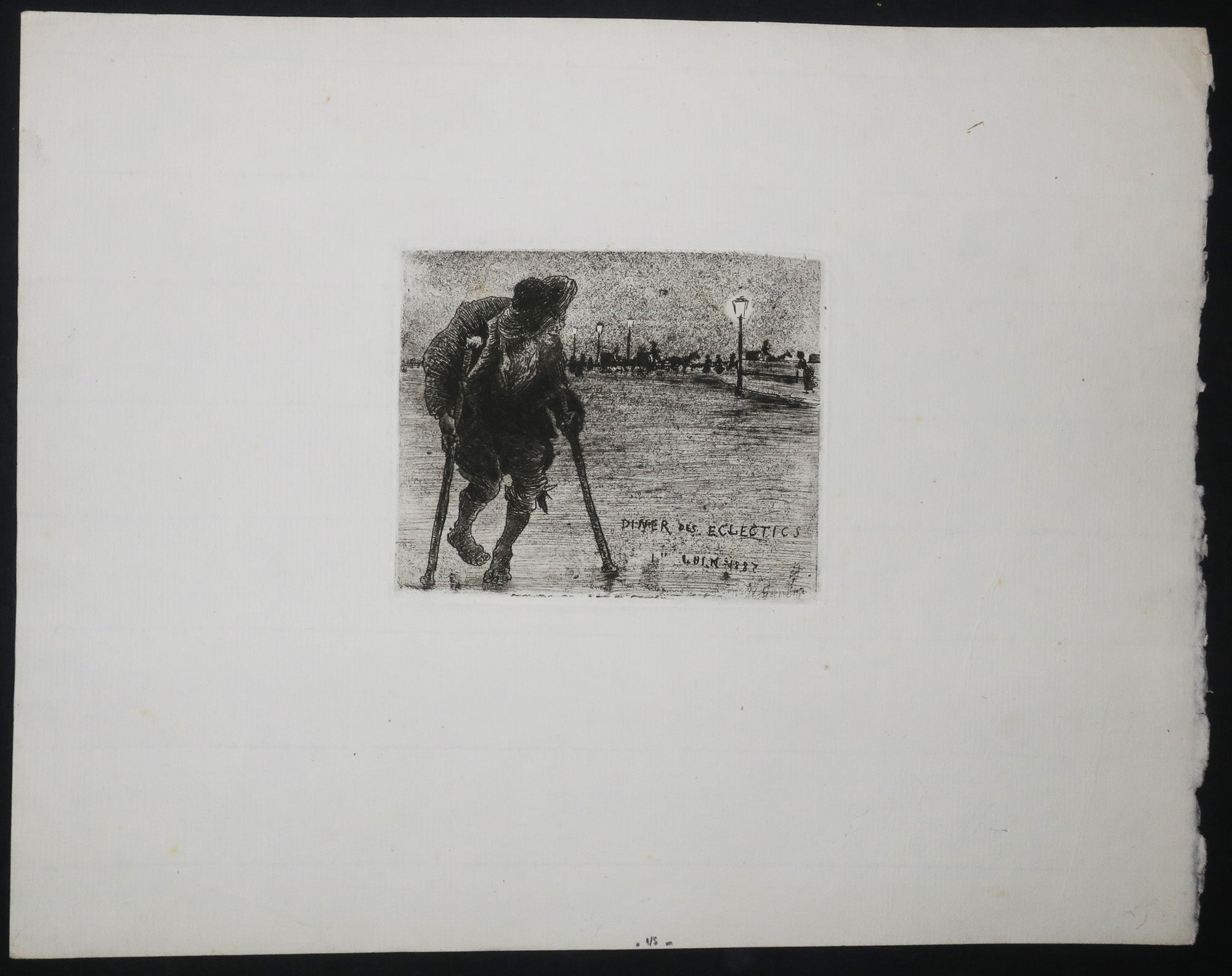 Dîner des Eclectics du 1er juin 1885. Le Béquillard.