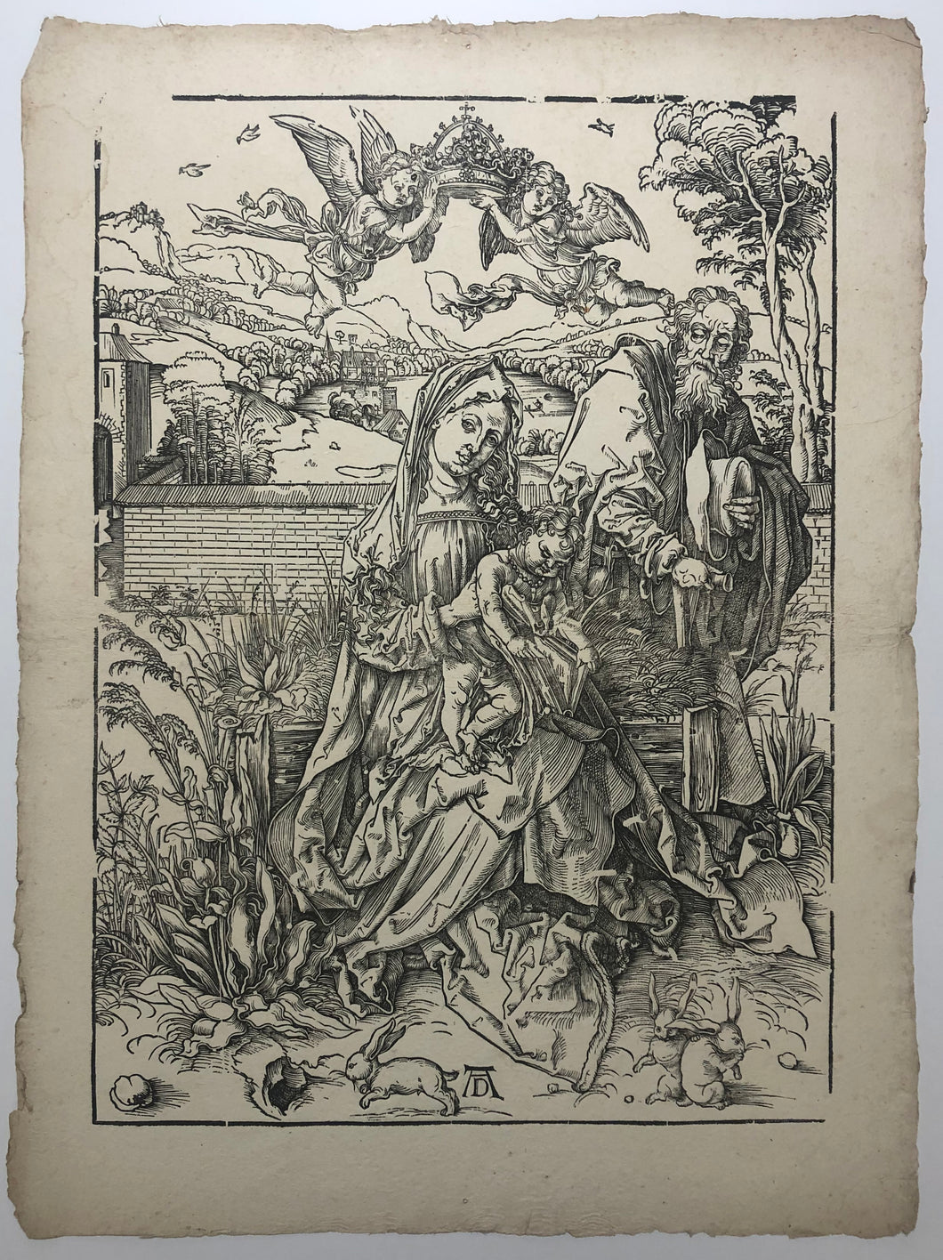 La Sainte Famille aux trois lièvres. c.1496.