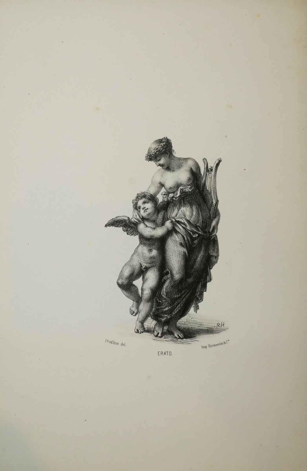 Apollon et les Muses, Dessins de Prud'hon, lithographiés par J. Boilly.  1845.