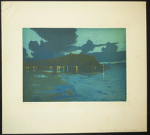 Charger l&#39;image dans la galerie, Scarborough Harbour (Effet de nuit).  c.1911.
