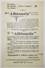 Charger l&#39;image dans la galerie, Publicité pour Albion Stove à Londres, &quot;Albion Lamp Company, Pioneers of the Oil Stove Industry, the Albionete&quot;.  c.1896.
