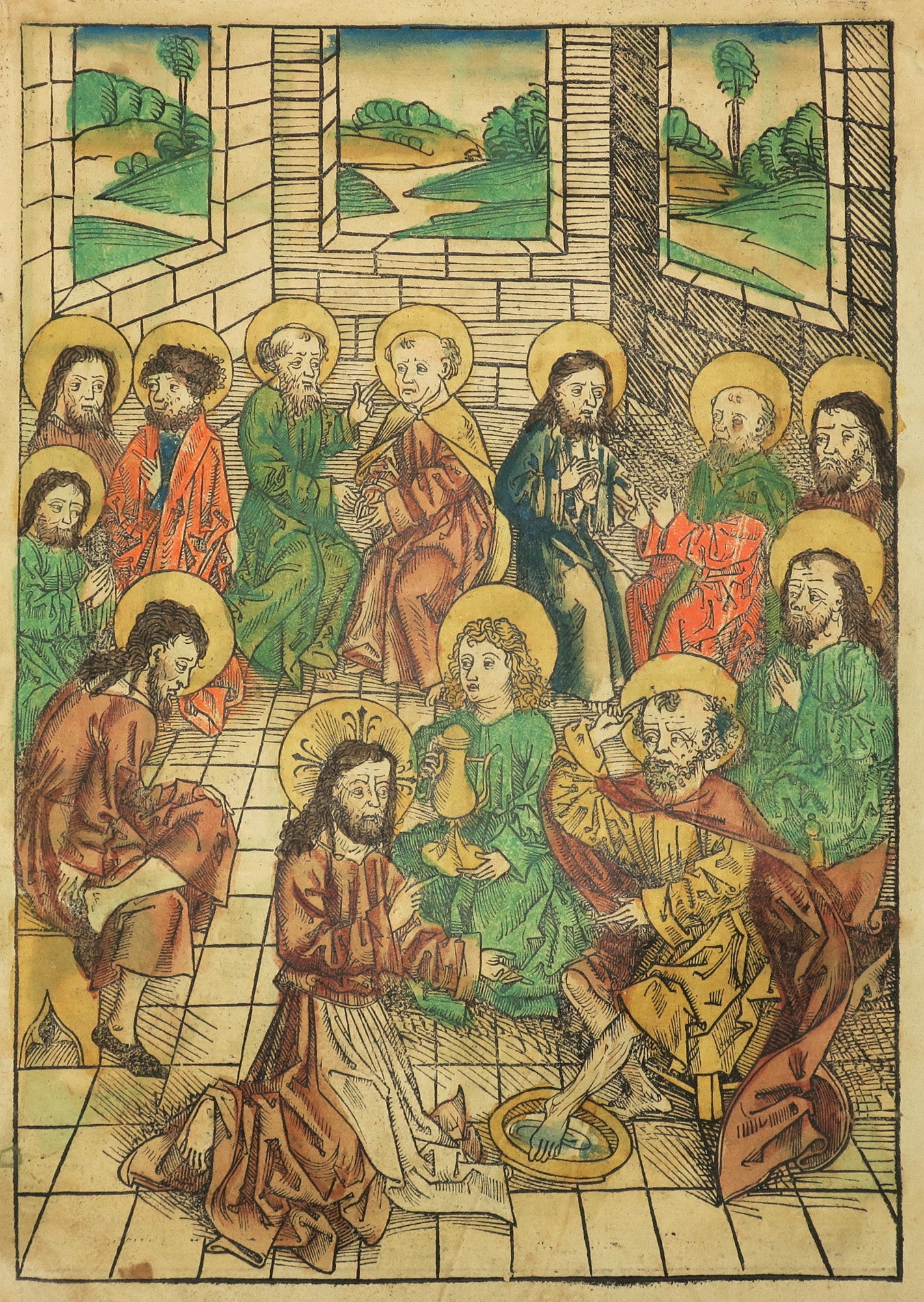 [Le Christ lavant les pieds de ses disciples].