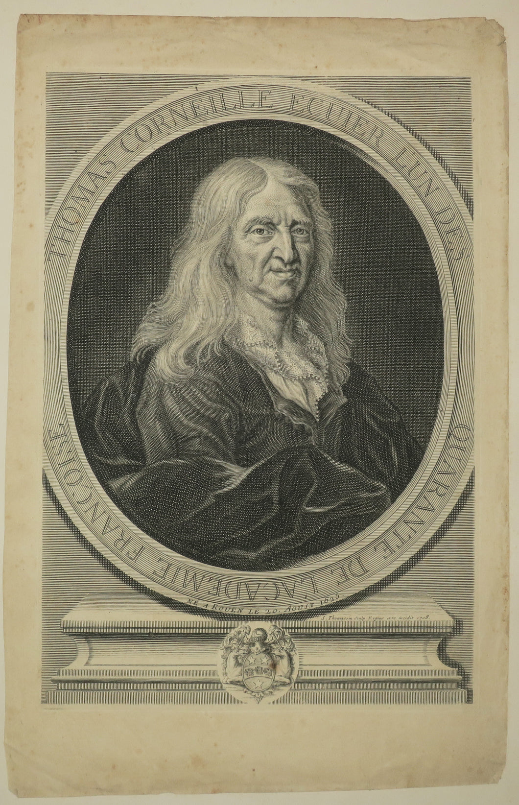 Portrait du dramaturge français Thomas Corneille (1625-1709).  1708.