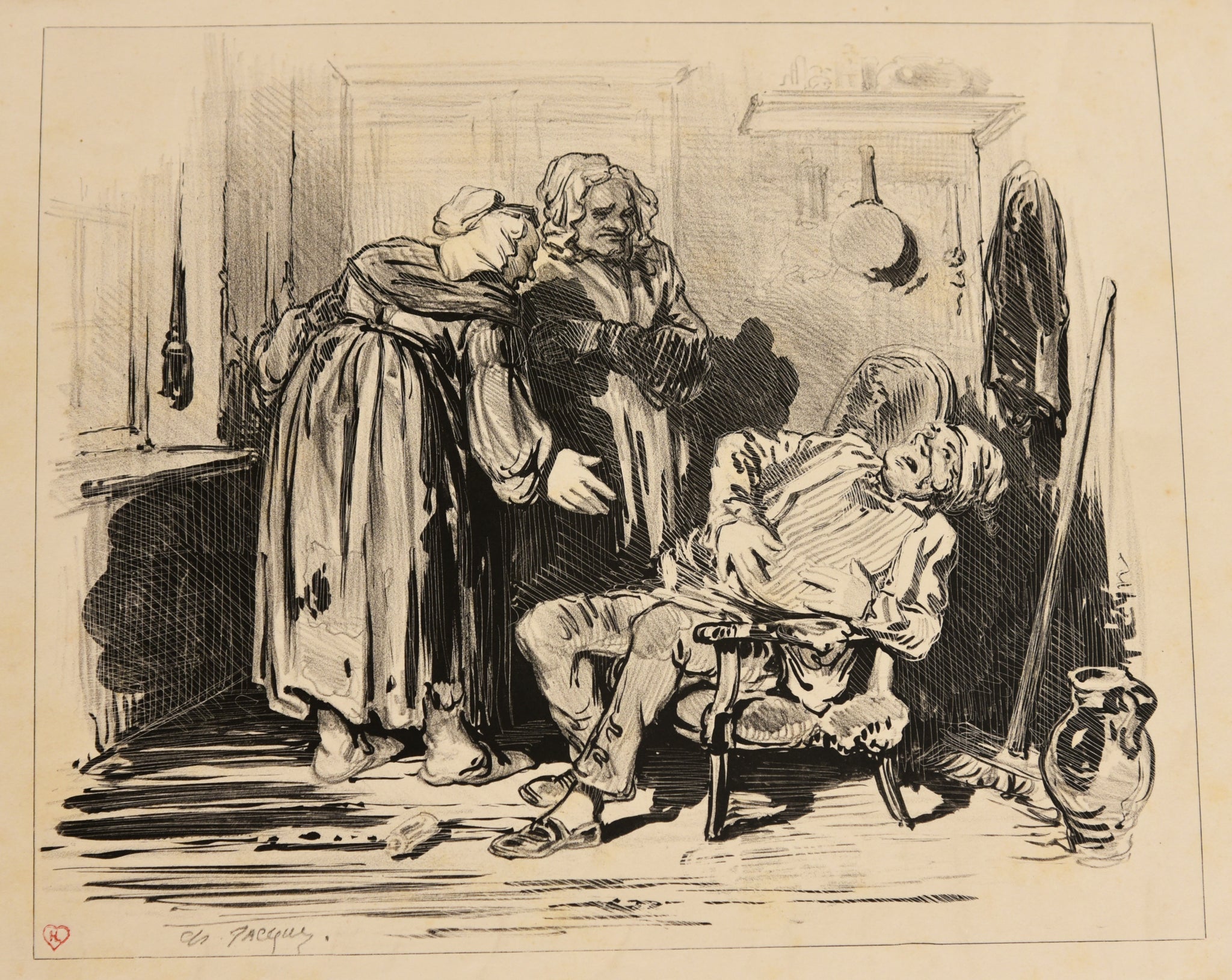 [Scène d'intérieur : le paysan malade].
