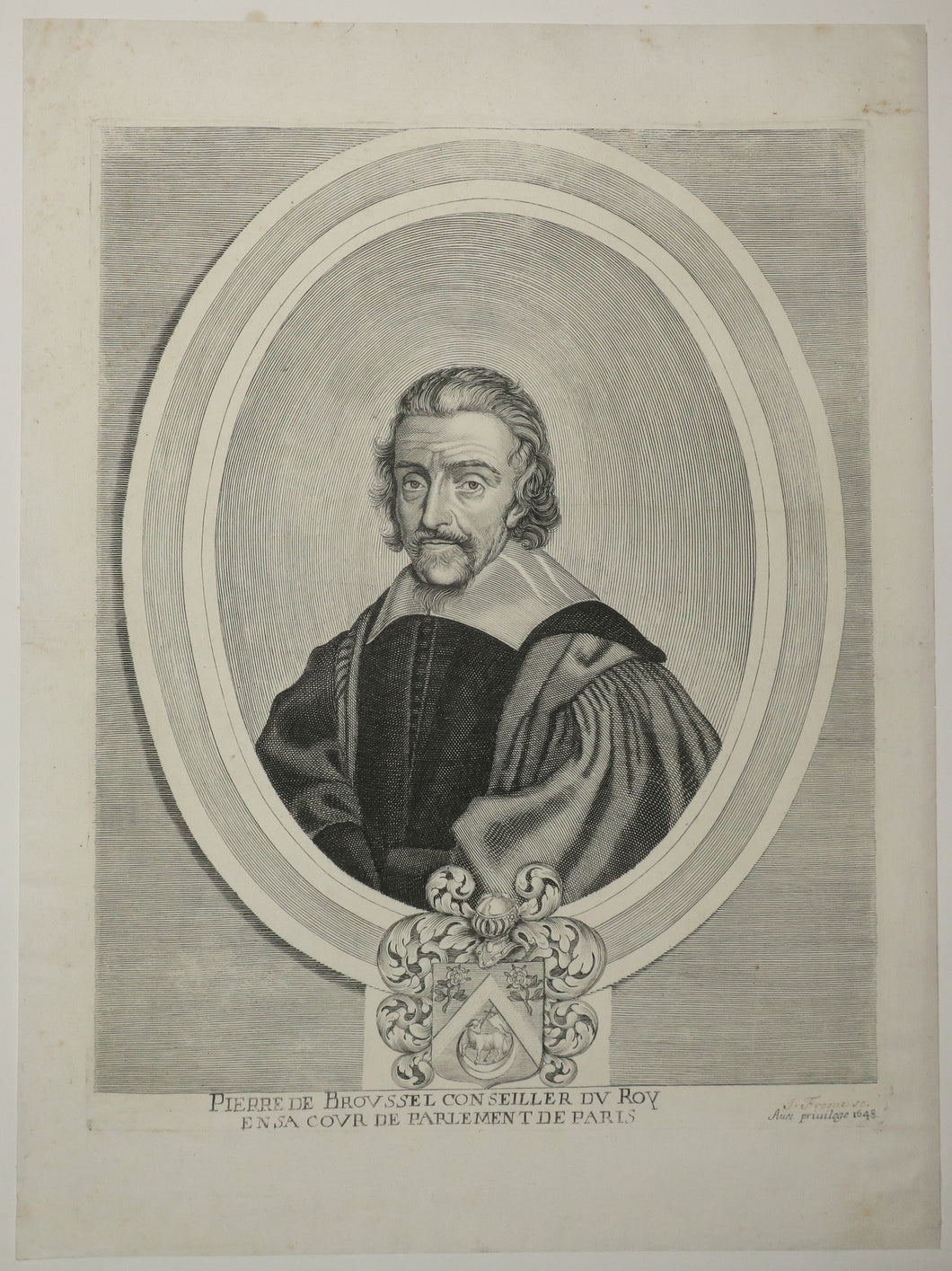 Portrait de Pierre de Broussel, Conseiller du Roy en sa Cour de Parlement de Paris. 1648.
