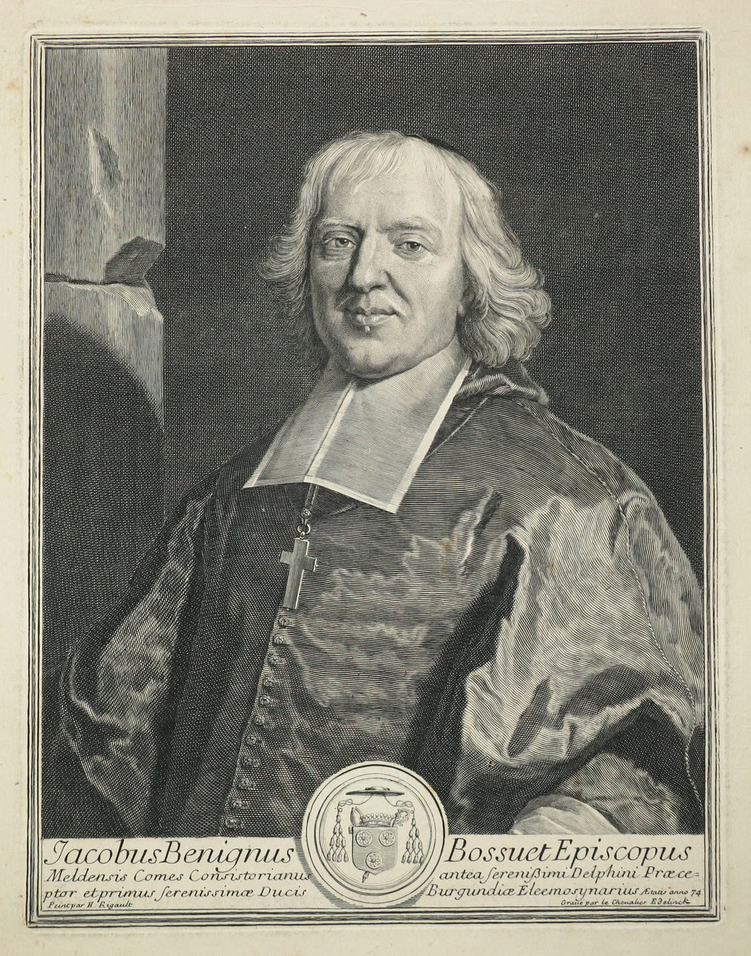 Portrait du théologien Jacques-Bénigne Bossuet (Dijon 1627 † 1704 Paris), Evêque de Meaux. 1701.