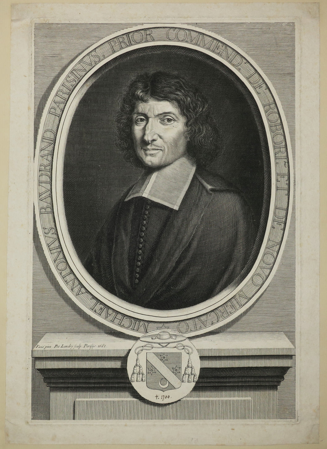 Portrait de Michel Antoine Baudrand, prieur de Rouvre, géographe français, (1633-1700).  1681.