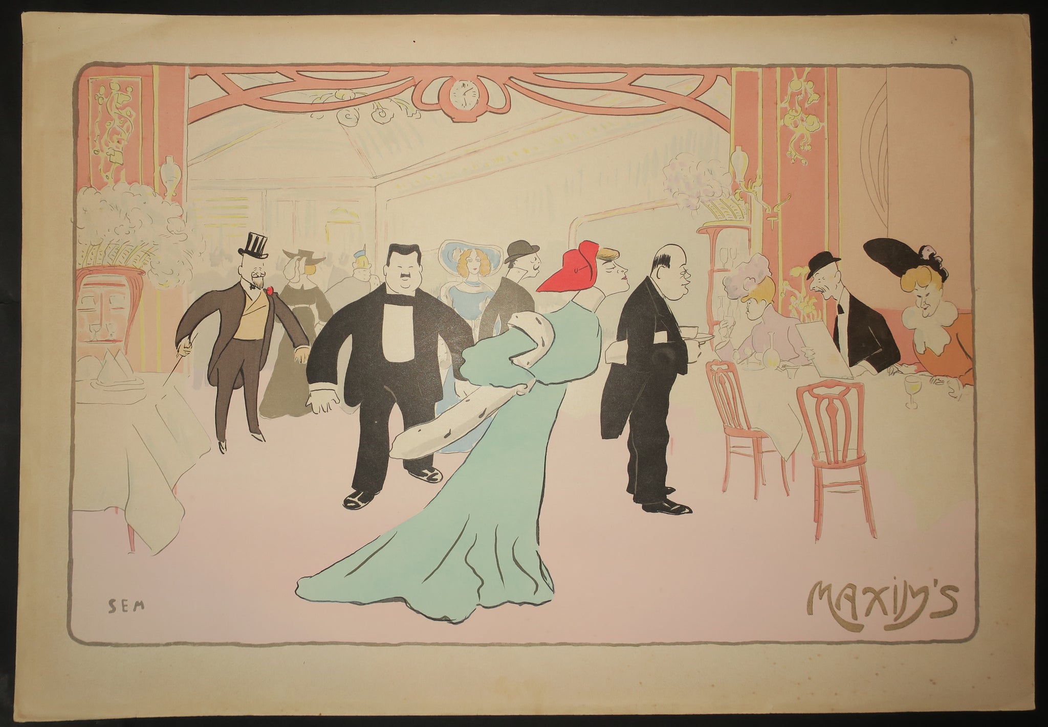 Illustration pour le menu de Maxim's.