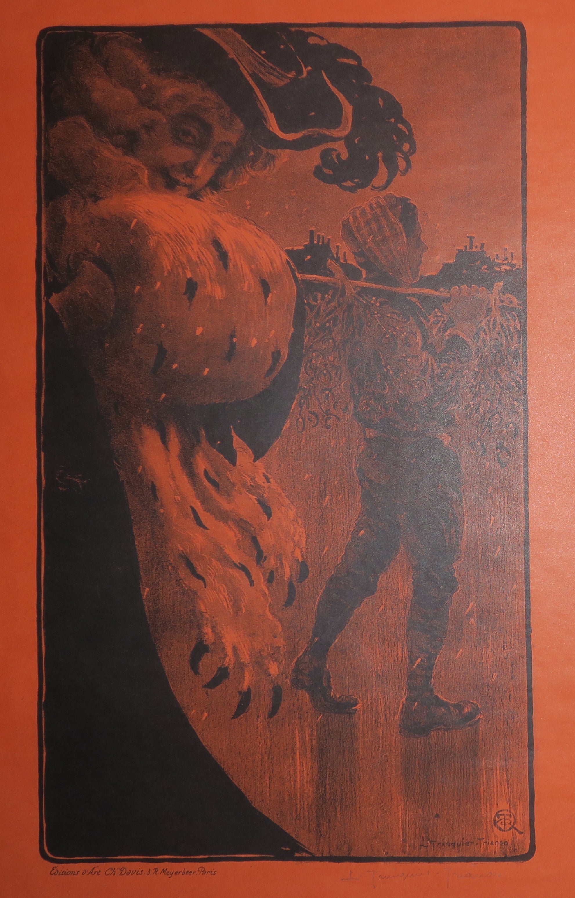 [Elégante au chapeau de sortie et paysan].