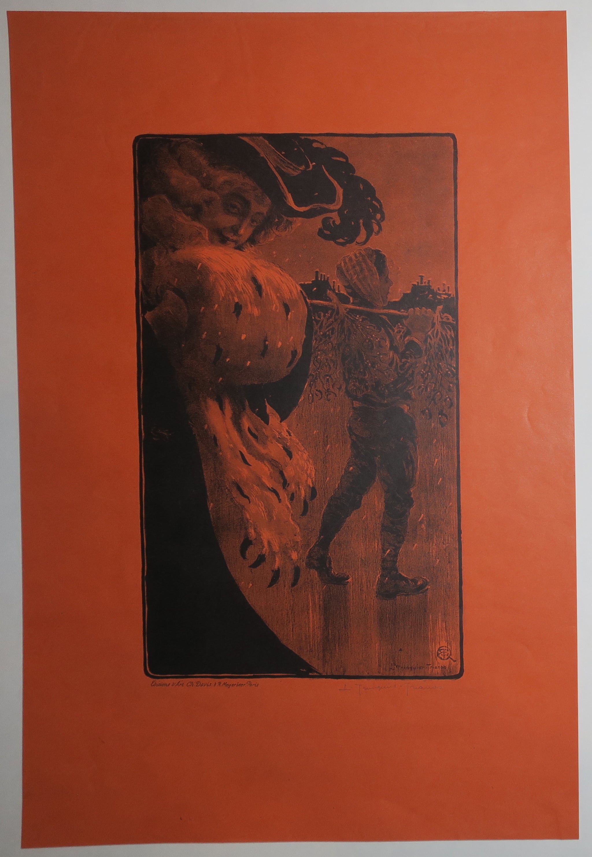 [Elégante au chapeau de sortie et paysan].