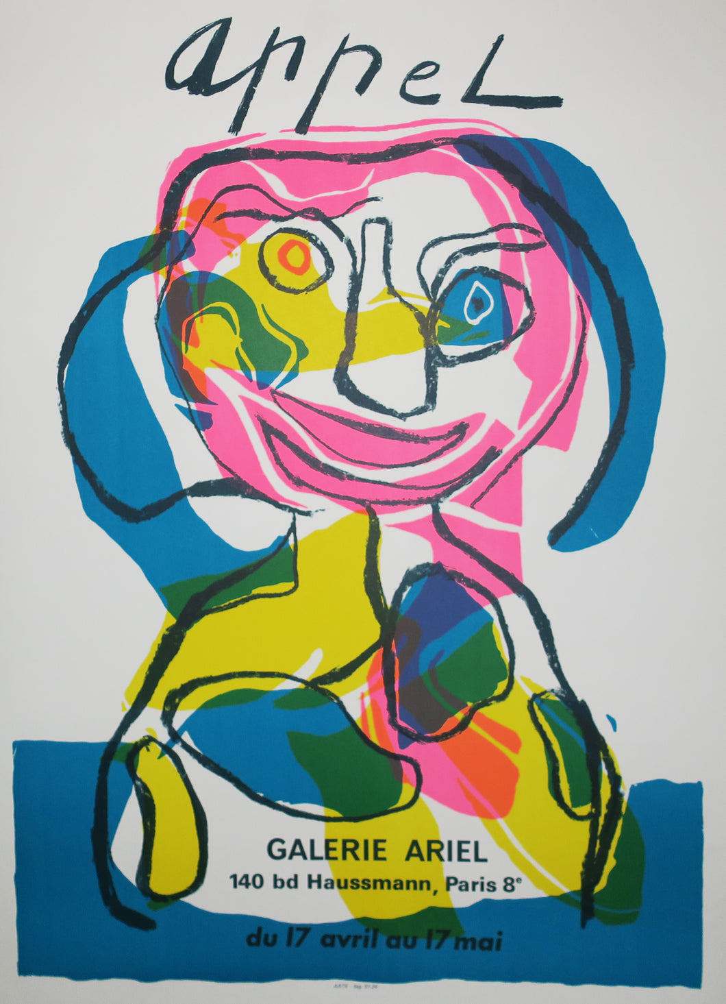 Affiche pour l'Exposition de la Galerie Ariel du 17 avril au 17 mai 1971.