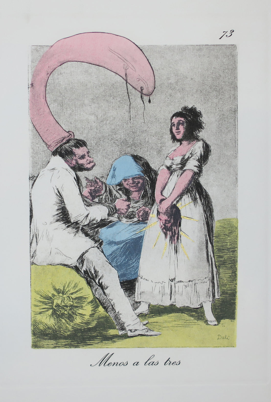 Menos a las tres. Les Caprices de Goya de Dali.  1977.