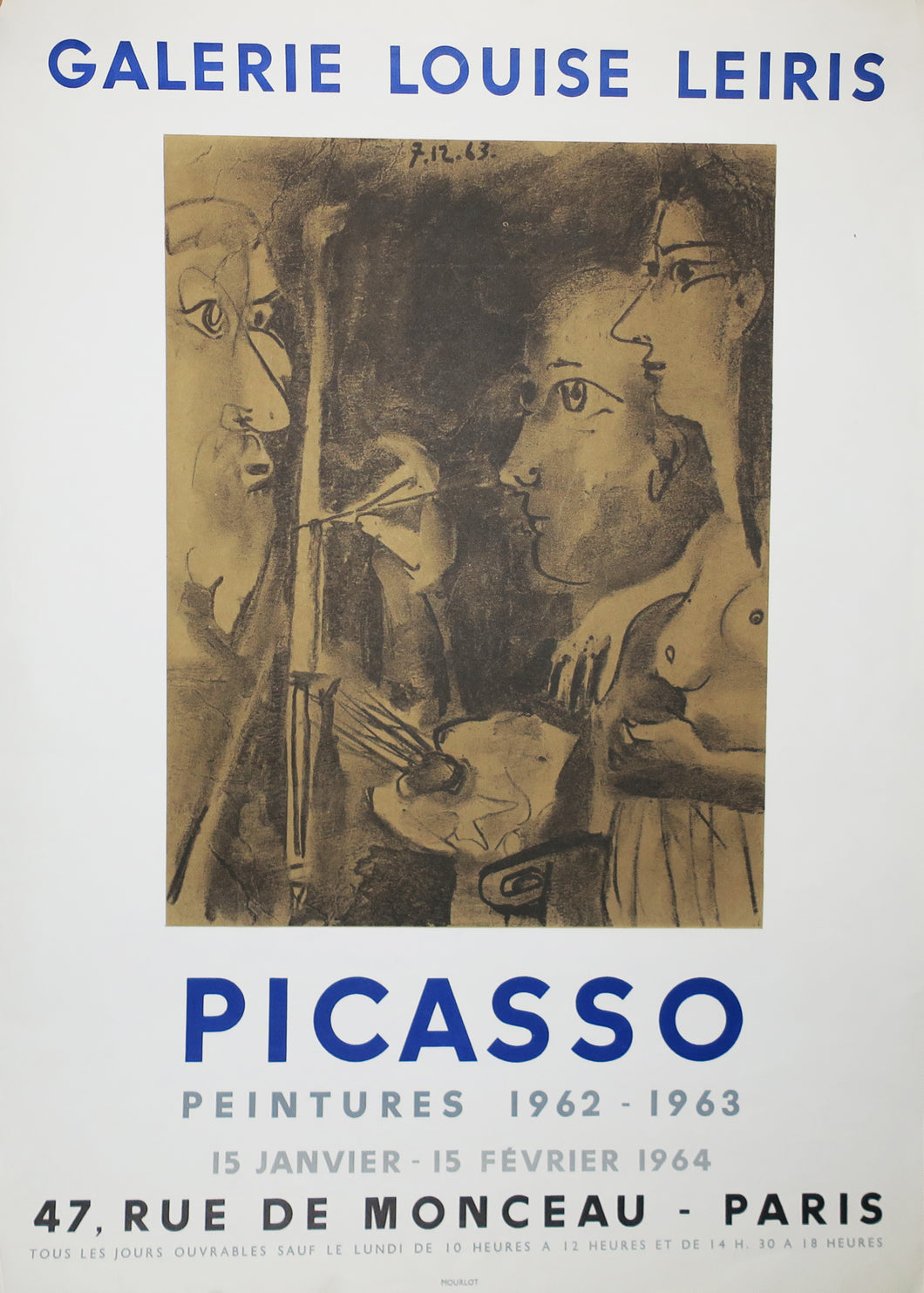 Exposition Galerie Louise Leiris, Picasso - Peintures 1962-1963, Paris.