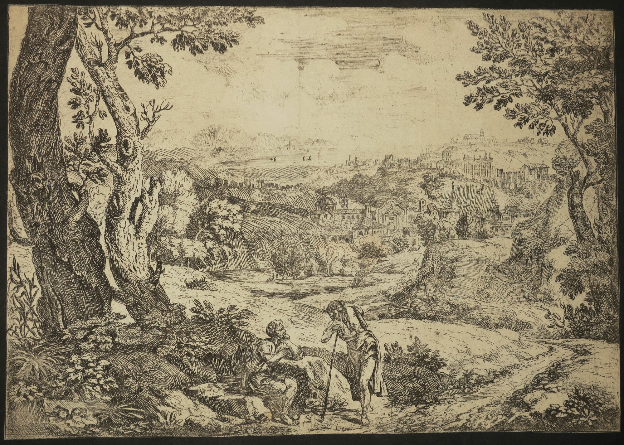 [Couple en conversation dans un paysage arcadien].